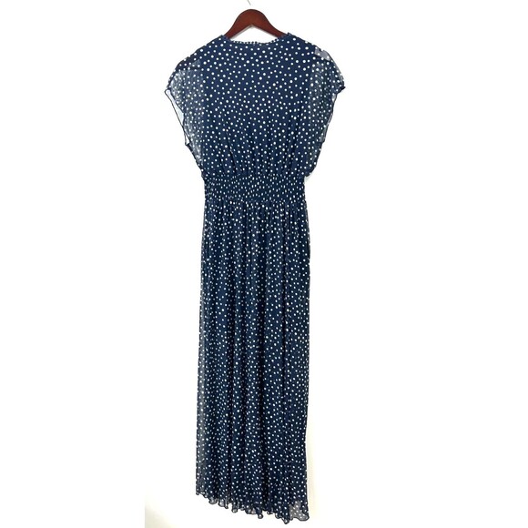 Kate and Lily Sheer Maxi Dress Navy White Polkadots Womens Size 10 1184H - Picture 6 of 12